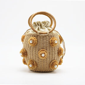 Bolsa Feminina Rattan E Cristais Espelho da Moda