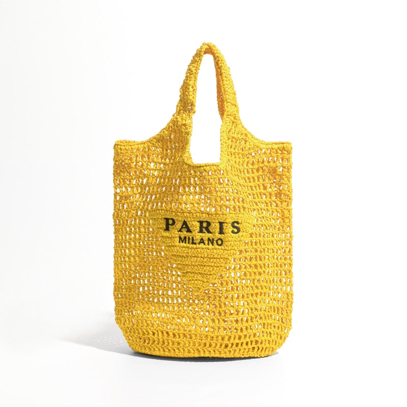 Bolsa Feminina Palha Trançada Paris Espelho da Moda