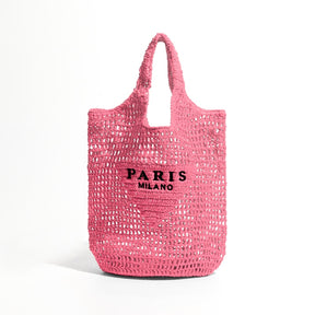 Bolsa Feminina Palha Trançada Paris Espelho da Moda