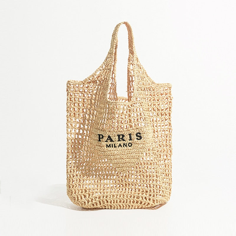 Bolsa Feminina Palha Trançada Paris Espelho da Moda