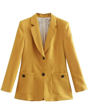 Blazer Feminino Alfaiataria Linho Marilia